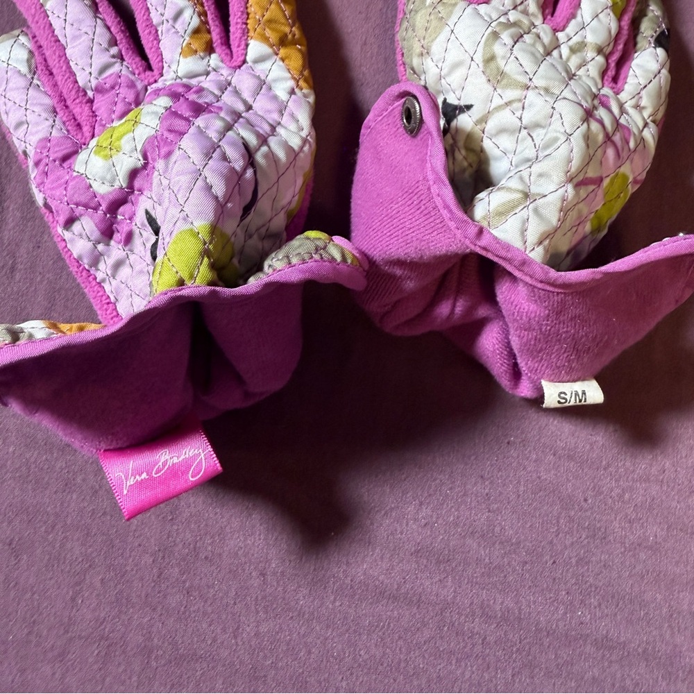 Vera Bradley Portobello Road Gloves Quilted Vibrant Floral Pattern - Size S/M - Picture 3 of 4